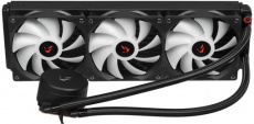 Водяное охлаждение ARDOR GAMING Frostwave 360 SC (1150/1151/1155/1156/1200/1366/1700/2011/AM4/AM5, Радиатор: Al, Водоблок: Cu, 3 вентилятора: Hydro, 120mm, 900-1800rpm, 24-36dBa, 4pin, PWM, ARGB LED, Помпа: 2500rpm, 3pin, 300W, black) RTL