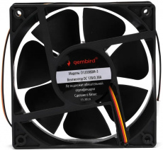 Вентилятор Gembird D12038BM-3 (120x120x38mm, ball, 2500rpm, 39dBa, 3pin, black) OEM