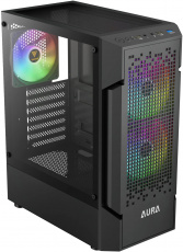 Корпус GAMDIAS AURA GC7 ARGB (без БП, ATX, USB3.0, 3x ARGB Fan, black)