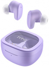 Гарнитура HTC TWS9 (затычки, беспроводная, Bluetooth 5.3, с микрофоном, до 6.5 часов работы от батареи, беспроводная зарядка, crystal purple)
