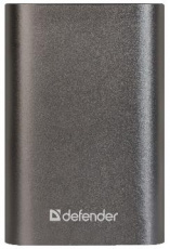 Внешний аккумулятор Defender Lavita Fast 6000 B (литий-ионный, 6000mAh, 2*USB 3A + USB Type-C, вход 2A, металлический, black)
