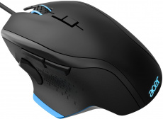 Мышь Acer OMW123 (USB, optical, 6400dpi, игровая, RGB подсветка, 1.8m, soft-touch, black)