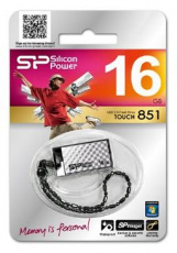 Флеш накопитель USB 2.0 16Gb Silicon Power Touch 851 (SP016GBUF2851V1S, silver)