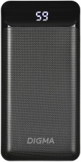 Внешний аккумулятор Digma DG-20000-PL (литий-полимерный, 20000mAh, 2*USB 3A 18W, вход 3A, PD, QC3.0, black)