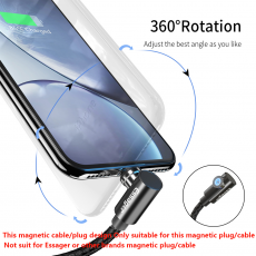 Кабель USB 2.0 Am - Lightning 1.0m (EXCCXL-WZ01, нейлоновая оплётка, угловой, магнитный, black) Essager