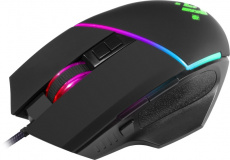 Мышь Defender Warfame GM-880L (USB, optical, 12800dpi, 1000Hz, RGB подсветка, игровая, редактор макросов, эмуляция клавиш клавиатуры, soft-touch, 1.7m, ферритовый фильтр, black)