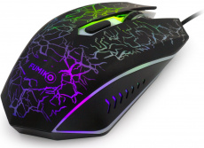 Мышь FUMIKO STORMFORCE FMW-13L-K (USB, optical, 1600dpi, игровая, RGB подсветка, soft-touch, 1.2m, black)