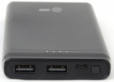 Внешний аккумулятор Cactus CS-PBFSFT-10000 (литий-полимерный, 10000mAh, 2*USB 2.1A, вход 2А, black)