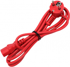 Кабель питания (PC-186-VDE-R-1.8M, сис. блок - розетка, 1.8m, 10A, 0.75мм2, red) Cablexpert