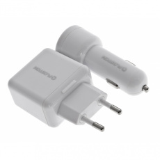 Зарядное устройство от прикуривателя (набор) Floston F09SUSBE for All iPod & iPhone/ BlackBerry/ HTC, HOME+CAR, Output:1000ma, White