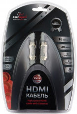 Кабель HDMI (m) - HDMI (m) 1.0m (CC-P-HDMI03-1M, серия Platinum, 4K, ver.2.0, с позолоченными контактами, тканевая оплётка, black) Cablexpert