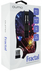 Мышь беспроводная QUMO Fractal M25 (optical, 1600dpi, AA, black)