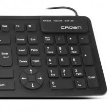Клавиатура Crown CMK-6002 Silikon (USB, гибкая, водонепроницаемая, black)