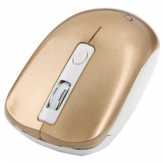 Мышь беспроводная Gembird MUSW-400-G (optical, 1600dpi, 2xAAA, бесшумный клик, white-gold)