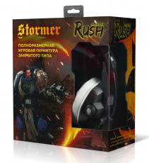 Наушники Smartbuy Rush Stormer SBHG-5100 (полноразмерные закрытые, с микрофоном, регулятор, игровые, 2.1m, подсветка, black-red)