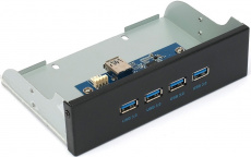Фронтальная панель Gembird FP5.25-USB3-4A (5.25", 4хUSB 3.0, black)