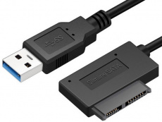 Переходник (USB 2.0 - > miniSATA, для подключения DVD привода ноутбука (ODD), 0.3m, black)