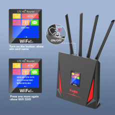 Роутер CPF906 (300Mbps, 2.4GHz, 1 port, 4 внешние несъёмные антенны, 4G LTE, Micro SIM, black)