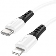 Кабель USB 2.0 Type-C - Lightning 1.0m (X82 iP PD, 3A, 20W, быстрая зарядка, силиконовый, PD, white) hoco