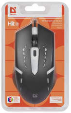 Мышь Defender HIT MB-601 (USB, optical, 1200dpi, подсветка, 1.5m, black)