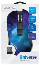 Мышь беспроводная QUMO Universe M27 (optical, 1600dpi, 2*AAA, black)