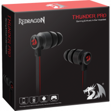 Наушники Redragon THUNDER PRO (затычки, для мобильных устройств, c микрофоном, 1.2m, black-red)