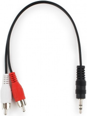 Кабель аудио Jack 3.5 --> 2 RCA, 0.2m (CCA-458/0.2, black) Cablexpert