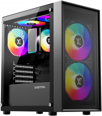 Корпус XASTRA A305M 3FRGB (без БП, mATX, USB3.0, 3x rainbow LED Fan, black)