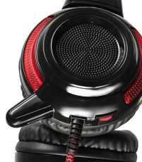 Наушники Oklick ARMAGEDDON HS-G300 (полноразмерные закрытые, с микрофоном, регулятор, игровые, 2.3m, black-red)