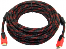 Кабель HDMI (m) - HDMI (m) 5.0m (FMA01-03, с позолоченными контактами, 2 ферритовых фильтра, нейлоновая оплётка, black-red) FUMIKO