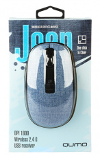 Мышь беспроводная QUMO Jean (optical, 1600dpi, AA, ткань)