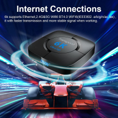 TV Box Transpeed 6K (H618) (Android 12, 4Gb, 32Gb, 6K, Ethernet, Wi-Fi6, BT5.0, AV, HDMI v.2.0, Toslink, 3xUSB, microSD до 32Gb, пульт ДУ, голосовой пульт, беспроводная клавиатура, black)