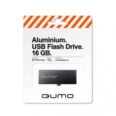 Флеш накопитель USB 2.0 16Gb QUMO, ALUMINIUM, Black