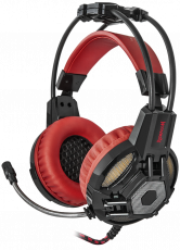 Наушники Redragon LESTER (полноразмерные закрытые, c микрофоном, игровые, 2.2m, black-red)