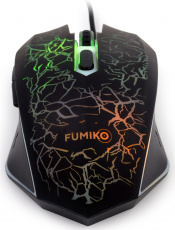 Мышь FUMIKO STORMFORCE FMW-13L-K (USB, optical, 1600dpi, игровая, RGB подсветка, soft-touch, 1.2m, black)