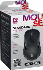 Мышь Defender Standard MB-580 (USB, optical, 1000dpi, black)