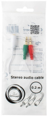 Переходник 3.5 Jack 4pin (f) - 2x3.5 Jack 3pin (m) (CCA-418W, 0.2m, white) Cablexpert