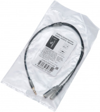 Разветвитель 3.5 Jack (m) - 2x 3.5 Jack (f) (CCAB-02-35MY-0.2MB, 0.2m, black) Cablexpert