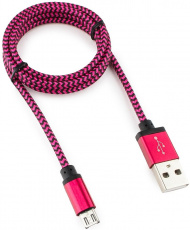 Кабель USB 2.0 Am - micro USB 1.0m (CC-mUSB2pe 1m, нейлоновая оплетка, purple) Cablexpert