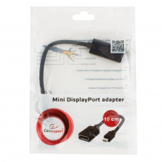 Переходник miniDisplayPort (m) - DisplayPort (f) (A-mDPM-DPF-001, ver.1.0, 0.16m, экранированный, black) Cablexpert