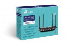 Роутер TP-LINK Archer A6 (1350Mbps, 2.4/5GHz, 4 ports, 1000Mbps, 4 внешние несъёмные антенны, black)