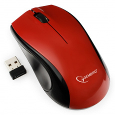 Мышь беспроводная Gembird MUSW-320 (optical, 1000dpi, AA, black-red)
