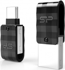 Флеш накопитель USB 3.2 128Gb Silicon Power Mobile C31 (SP128GBUC3C31V1K, USB Type A + USB Type-C, OTG, black)