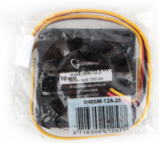 Вентилятор Gembird D40SM-12A-25 (40x40x10mm, sleeve, 5000rpm, 27dBa, 3pin, black) OEM