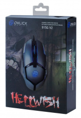 Мышь Oklick HELLWISH 915G V2 (USB, optical, 2400dpi, игровая, black-silver)