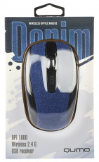 Мышь беспроводная QUMO Denim (optical, 1600dpi, 2xAAA, ткань)