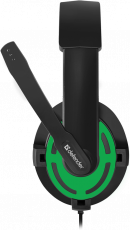 Наушники Defender Warhead G-300 (полноразмерные закрытые, c микрофоном, игровые, 2.5m, black-green)