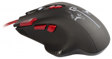Мышь QUMO Juggernaut M84 (USB, optical, 6400dpi, игровая, подсветка, 1.5m, soft-touch, black)