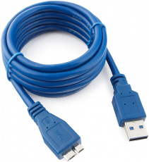 Кабель USB 3.0 Am - micro USB 1.8m (CCP-mUSB3-AMBM-6, медь, двойное экранирование, blue) Cablexpert