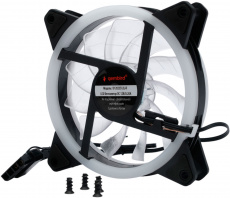 Вентилятор Gembird D12025S12L-R (120x120x25mm, Hydro, 1200rpm, 21dBa, 3+4pin, red LED, black-white) RTL